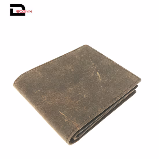 Vollständiger Verkauf, Stempel-Logo, Metall-Logo-Druck, echtes Leder-Geldbörse für Herren